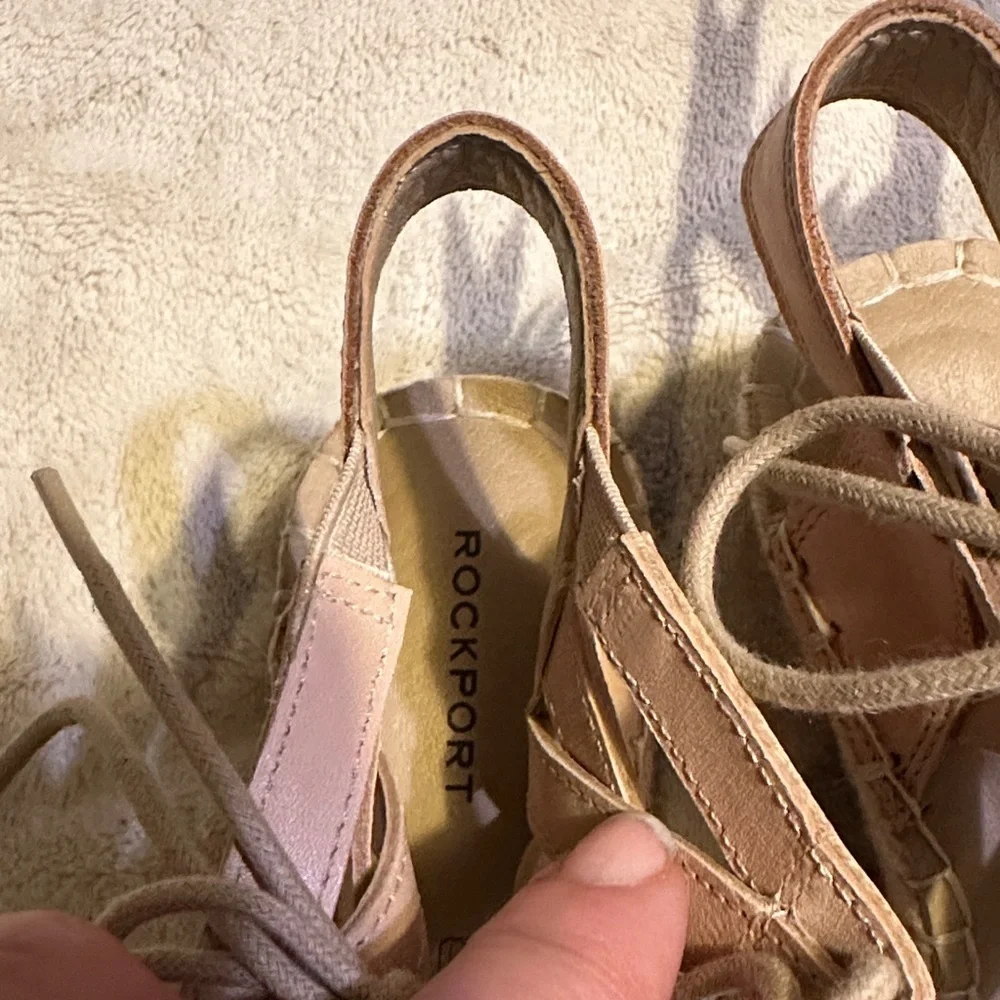 Rockport Beige and Multicolor Espadrille Sandals